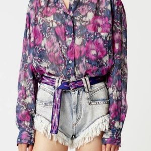 NWT Isabel Marant Chemise Mexika in Faded Night, Size 38 (US 6)